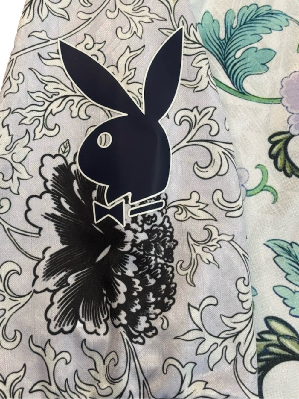 🔥 Playboy x Nude Project Floral Polo Shirt XXL Bunny Logo Streetwear Rare 🔥 - Picture 6 of 9